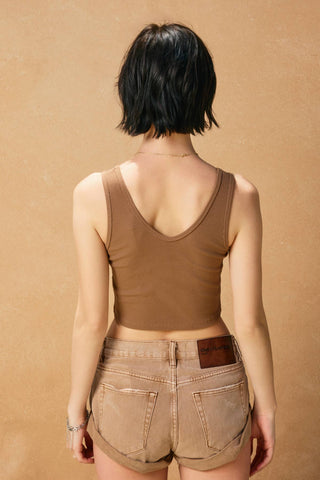 Ribbed Knit Cropped Tank Top – back view – Into The Palms boutique