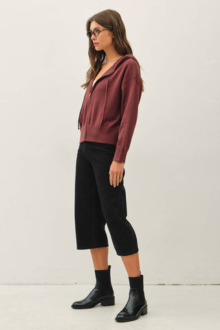 Mercer Ribbed Knit Hoodie Jacket
