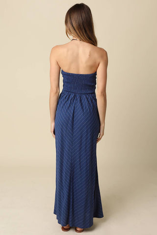 Braden Stripe Strapless Maxi Dress