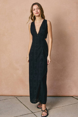 Stolen Moments Plunging Cutout Maxi Dress
