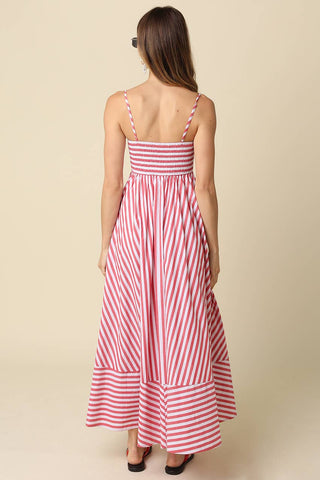 Cecily Stripe Maxi Dress – stripe detail – Into The Palms boutique