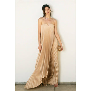 Moonglade Pleated Maxi Column Dress