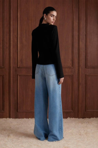 Asymmetric Zip Ruched Bodice Top
