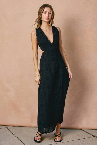 Stolen Moments Plunging Cutout Maxi Dress