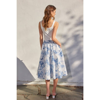 Coastline Structured Circular Midi Skirt & Crop Tie Top