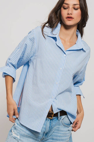 Riviera Striped Twill Buttondown Shirt