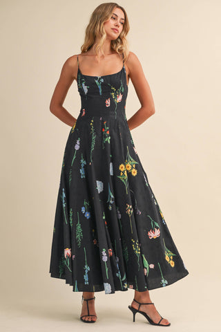 Wild Bloom Flared Maxi Dress
