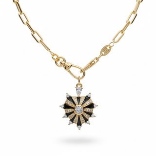 Twin Flame Heart Charm Holder Necklace - 18k gold filled chain