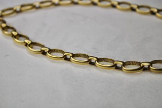 Antiqued Gold Chunky Puff Heart Necklace
