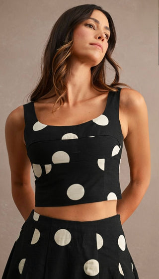 Coco Polka Dot Skirt and Crop Top Set