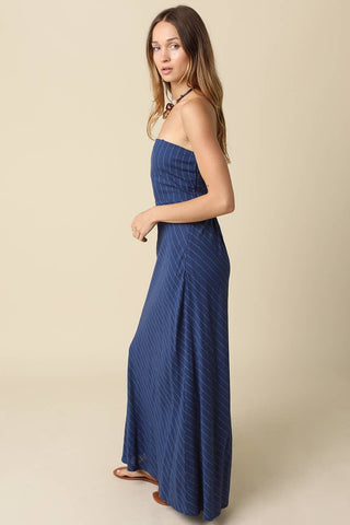 Braden Stripe Strapless Maxi Dress