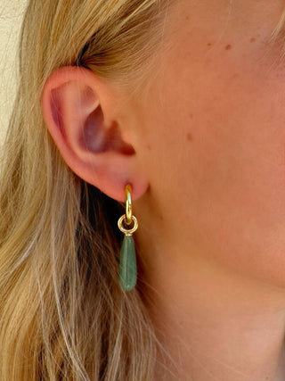 Amara Gemstone Drop Huggie Hoop Earrings
