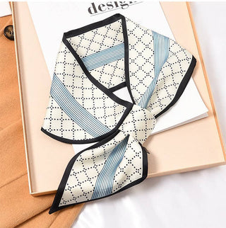 Finishing Touch Aqua Dotted Stripes Loop Scarf