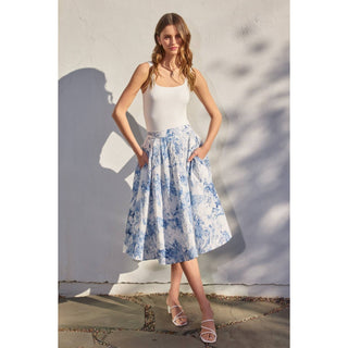 Coastline Structured Circular Midi Skirt & Crop Tie Top