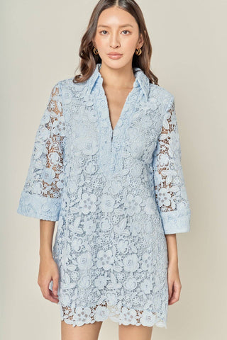 Guipure Lace Mini Dress