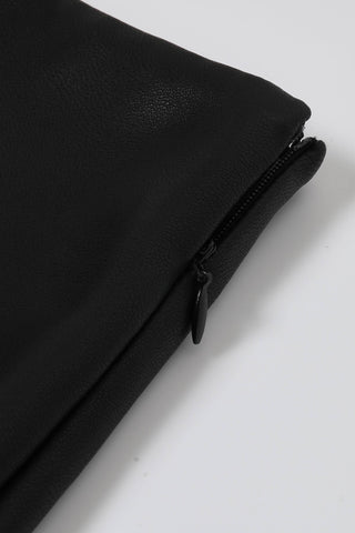 Bordeaux Pleated Faux Leather Skirt