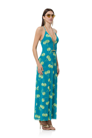 Romy Dress - Teal Cherry