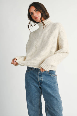 Remember Me Soft Brushed Mock Neck Sweater