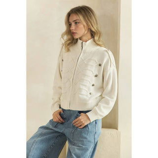 Cadette Knit Zip Cardigan Sweater