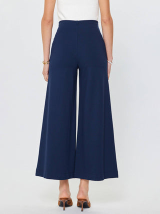 Ponte Flared Pintucked Pants