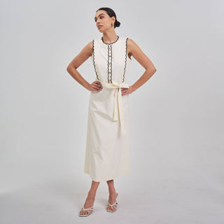 Bellano Contrast Scalloped  Dress