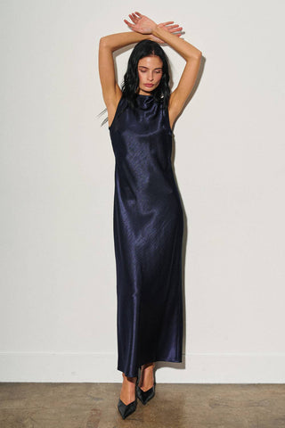 Sabine Satin Tie-Back Maxi Dress