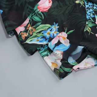 Fleurette Floral Tiered Chiffon Midi Dress