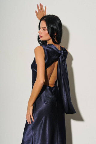 Sabine Satin Tie-Back Maxi Dress