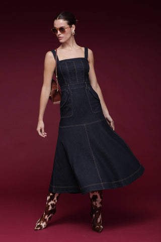 Denim Utility Midi Dress