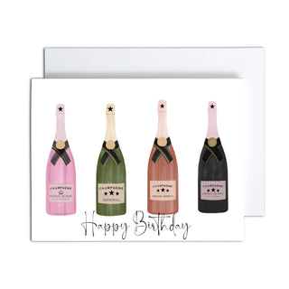 Champagne Bottle Birthday Card 