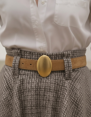 Suede Belt with Vertical Oval Buckle – Into The Palms women's boutique