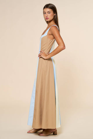 Color Block Square Neck Maxi Dress detail – Into The Palms