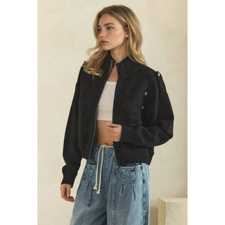 Cadette Knit Zip Cardigan Sweater