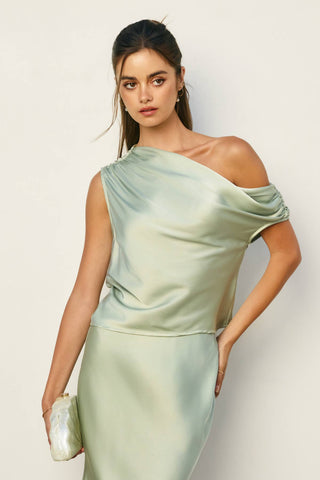 Amélie Satin Drape Top