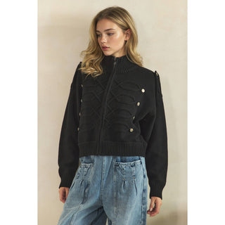 Cadette Knit Zip Cardigan Sweater
