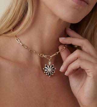 Twin Flame Heart Charm Holder Necklace - 18k gold filled chain