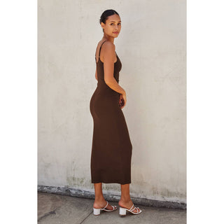 Ribbed Knit Bodycon Maxi Dress – back view – Into The Palms boutique
