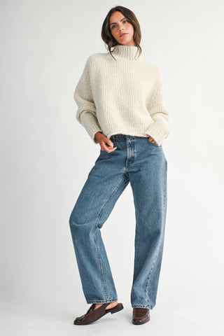 Remember Me Soft Brushed Mock Neck Sweater