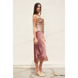 Chateau Satin Lace Skirt