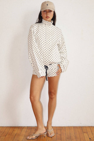 Polka Dot Zip-Up Jacket