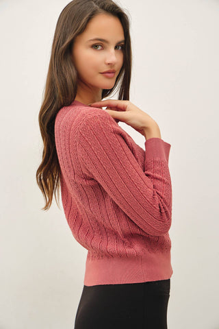 Willow Pointelle Cardigan Sweater