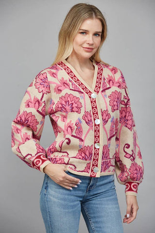 Solara Jacquard Cardigan Sweater