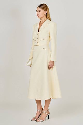 Buttercup Tweed Set - A Line Skirt and Cropped Jacket