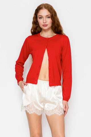 Satin Lace Trim Lounge Shorts