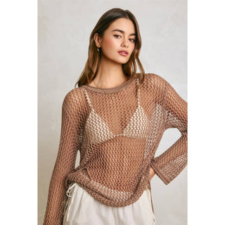 Ionian Air Ruched Side Knitted Top