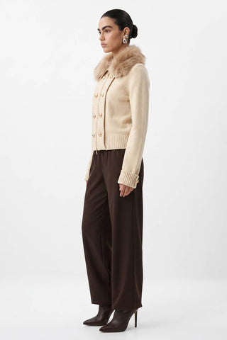 Lucienne Faux Fur Collar Sweater Jacket – view 7 – Into The Palms