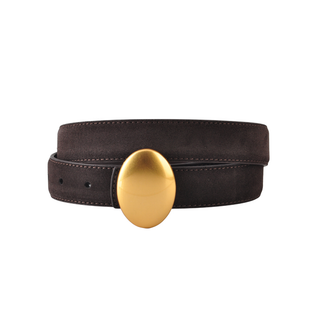 Suede Belt with Vertical Oval Buckle – view 3 – Into The Palms