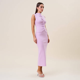 Pleated front top & skirt set