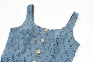 Saint-Raphaël Quilted Denim Mini Dress