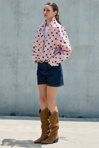 Chloe Polka Dot Zip Up Jacket